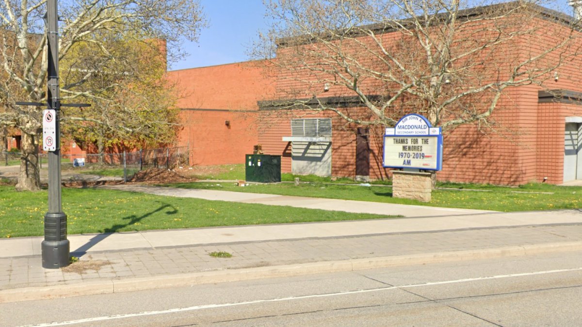 A photo of John A. MacDonald Secondary School in Hamilton, Ont.