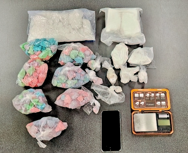Drugs seized by police in Lindsay, Ont., on June 9, 2023.