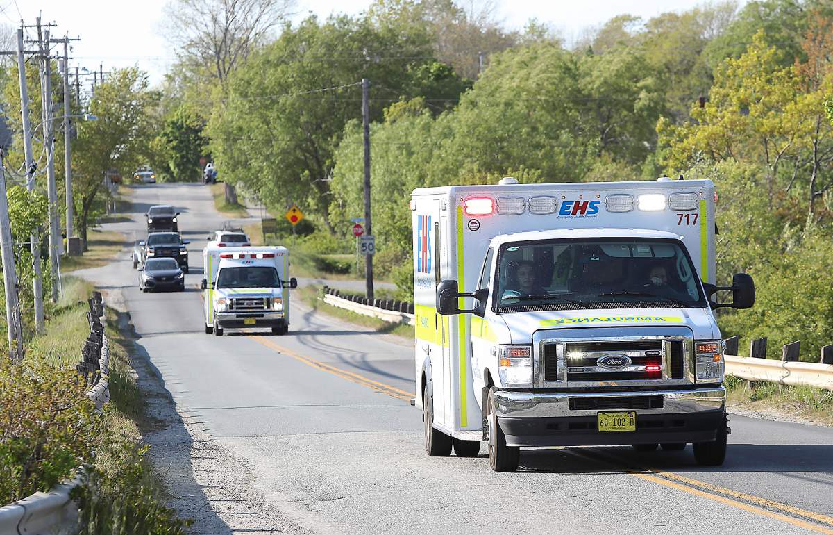 Ambulances head to Roseway Hospital in Shelburne to help evacuate patients.
