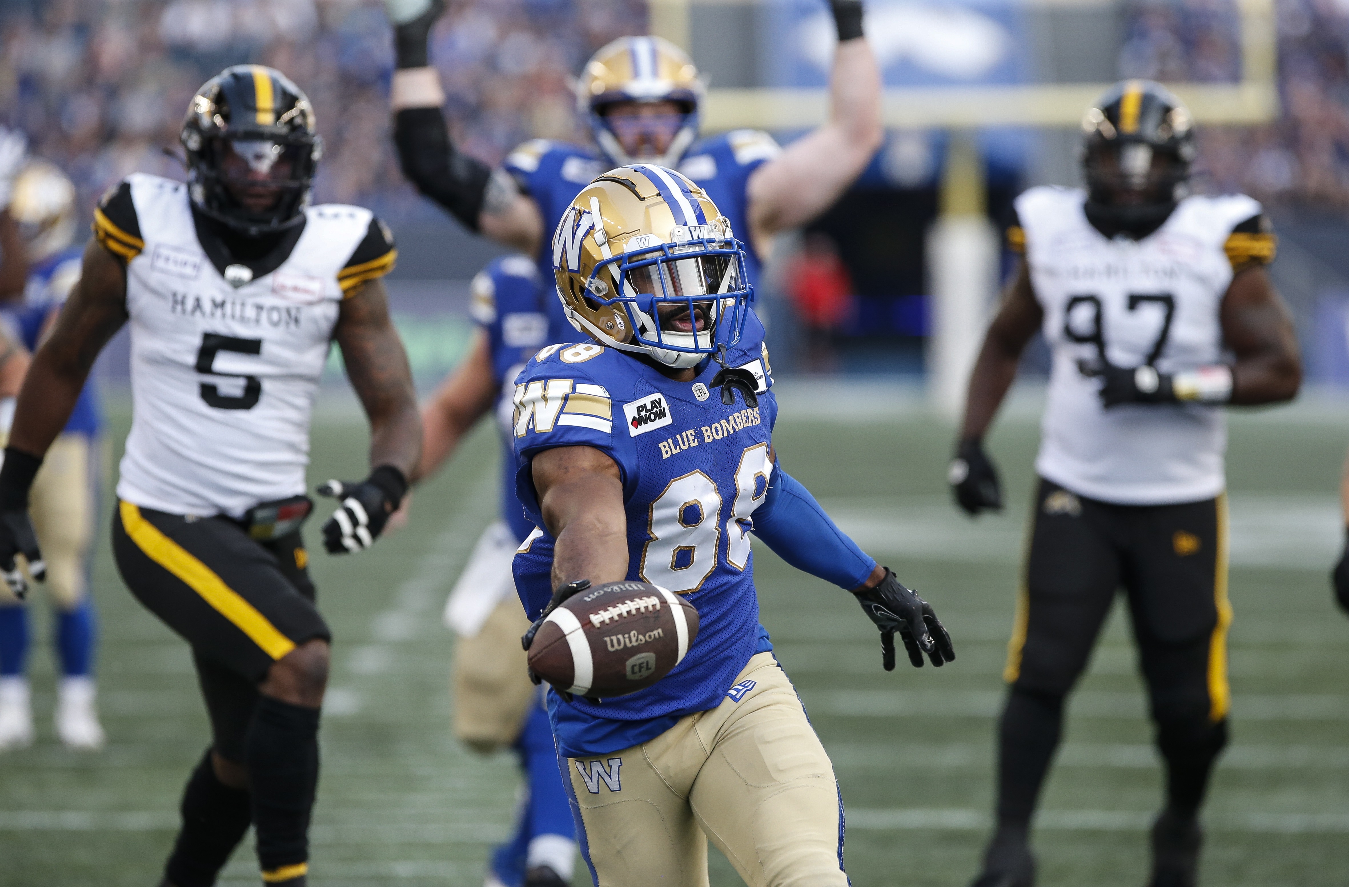 CFL Playoffs: B.C. Lions getting mauled by Hamilton Ticats