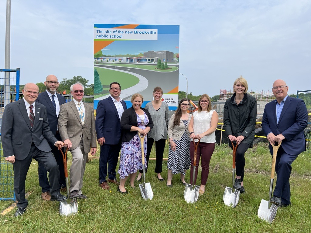 In Monday's sod turning ceremony, the Upper Canada District School Board says the school should by open by September 2024.