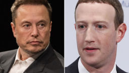 Split image of Elon Musk (L) and Mark Zuckerberg (R) who agreed on social media to fight in a 'cage match.'