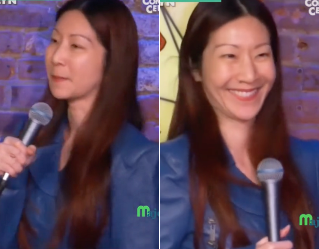 Screengrabs of a reuploaded TikTok video of Jocelyn Chia in which she makes a joke about missing Malaysian Airlines flight MH370, sparking outrage in Malaysia and Singapore, where the U.S.-born comedian was raised.