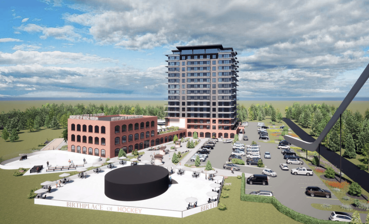 An example design of what the hockey-themed development, known as "Mill Island", was presented during the public information meeting with West Hants Regional Municipality on June 19.