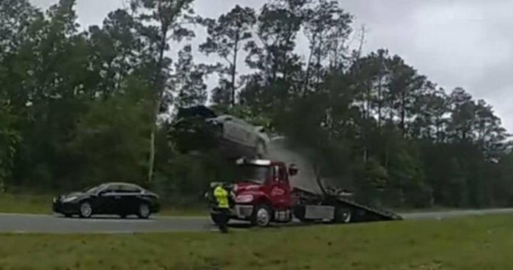 El video de Wild Bodycam muestra un automóvil que sale volando después de golpear una rampa de arrastre – Nacional