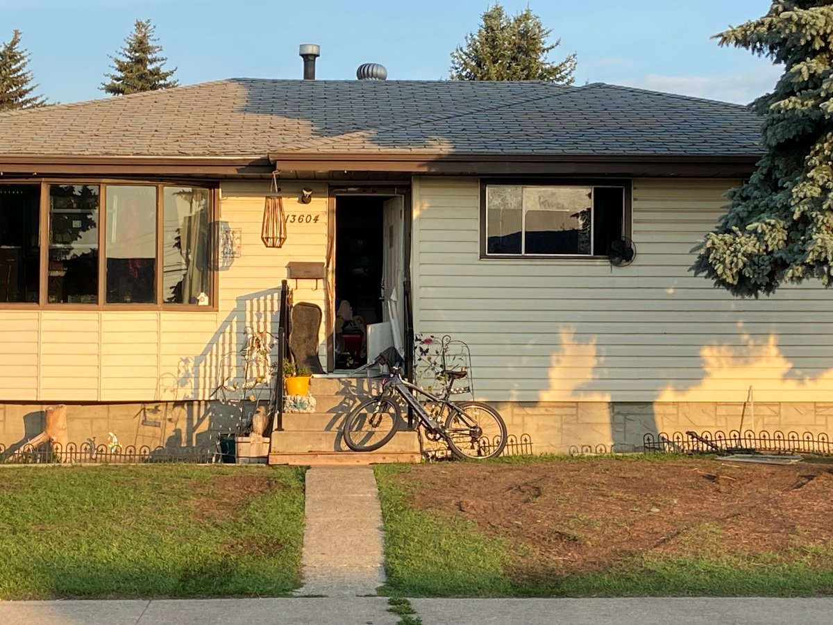 A home in the Delwood community of Edmonton where police responded to a weapons complaint on June 26, 2023.