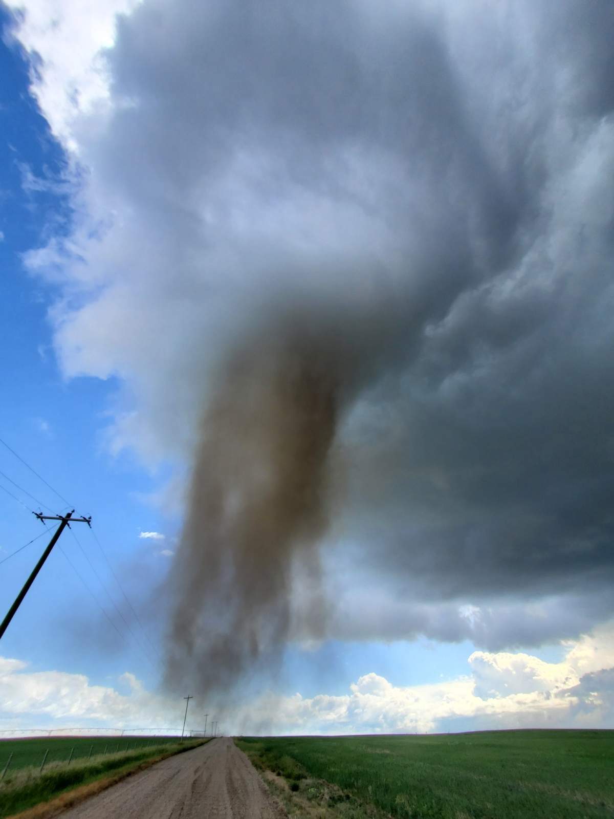 A tornado was possibly produced in a severe thunderstorm Wednesday afternoon in southern Alberta.