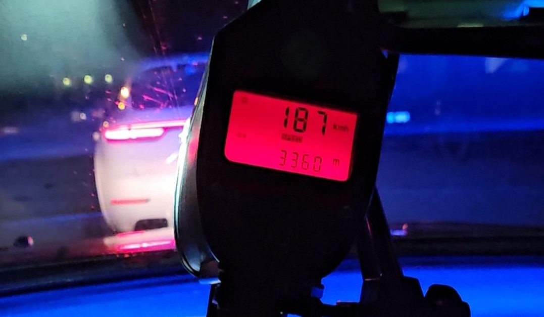 A young driver with a learner's licence is facing an expensive and potentially consequential lesson after being caught driving nearly 100 km/h over the speed limit on Wednesday. 