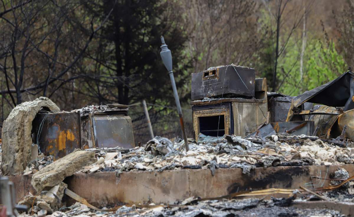 A destroyed home is seen following last week’s wildfire on Yankeetown Road in Hammonds Plains, N.S. Tuesday June 6, 2023.