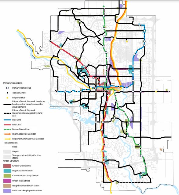 Calgary’s proposed Primary Transit Network.
