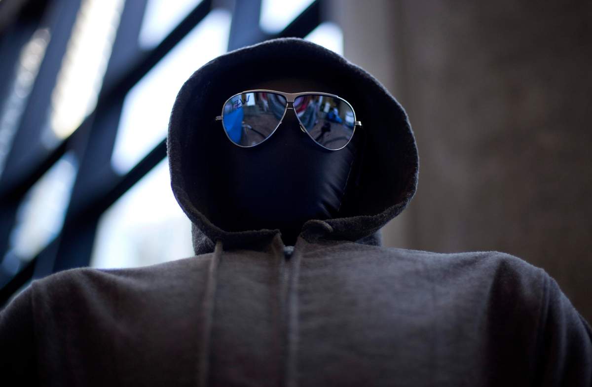 Close up of masked Unabomber
