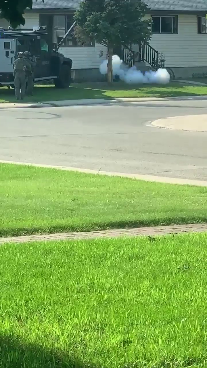 Photo of the residence in which a suspect of a weapons complaint is hiding in the Delwood Community of Edmonton on June 25, 2023.