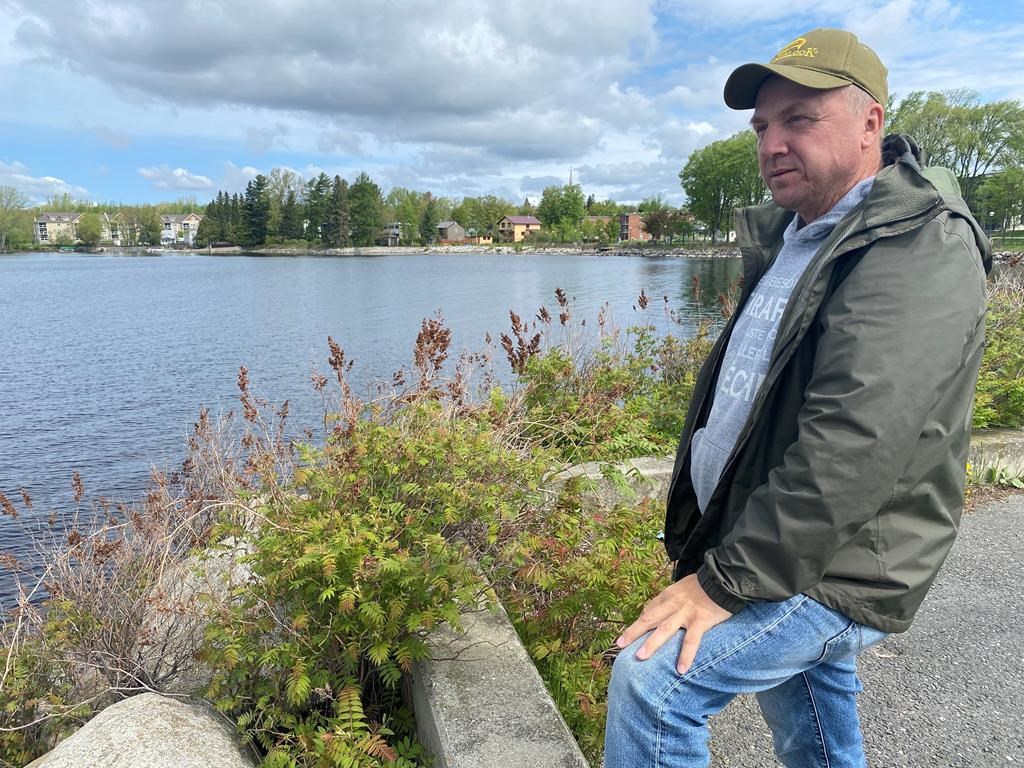 Pierre Grenier, president of the Lac-Mégantic anglers association, is shown in downtown Lac-Mégantic.