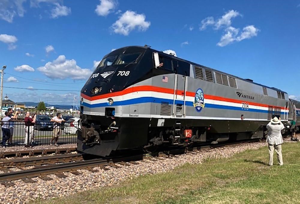 An Amtrak train leaves Burlington, Vt., for New York City on Friday, July 29, 2022. Montreal's tourism industry is lamenting the suspension of the only daily train between that city and New York City. THE CANADIAN PRESS/AP-Lisa Rathke.