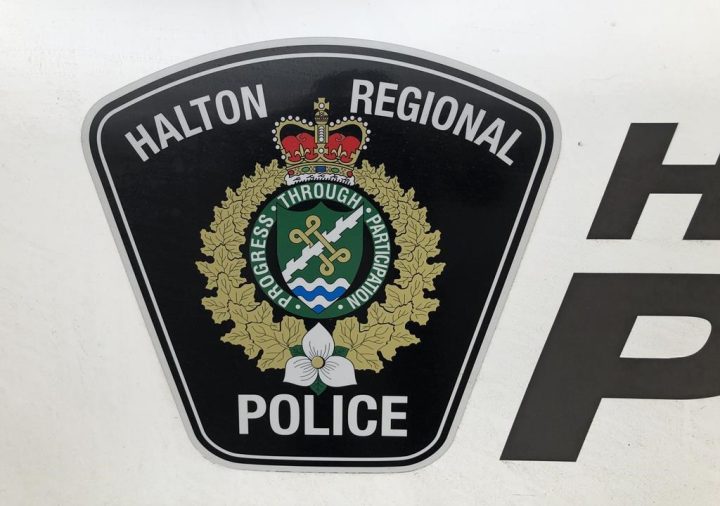 A 20-year-old woman was found in medical distress outside a public school in Oakville, Ont. early Saturday morning. A Halton Regional Police logo is shown on a vehicle in Oakville, Ont., Wednesday, Jan.18, 2023. 