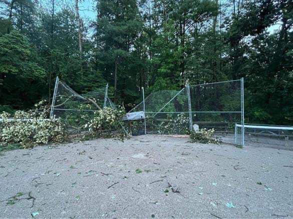 Slo-Pitch City in Dorchester reported heavy damage following the storm.