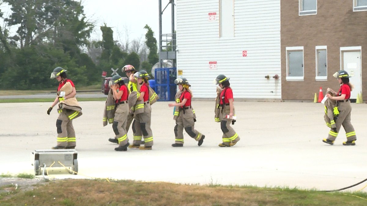 The summer camp teaches high school girls different firefighting skills in hopes that more women will choose firefighting as a career.