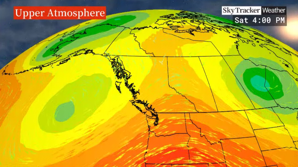 A big blast of hot air arrives in the Okanagan this weekend with an upper level ridge of high pressure.