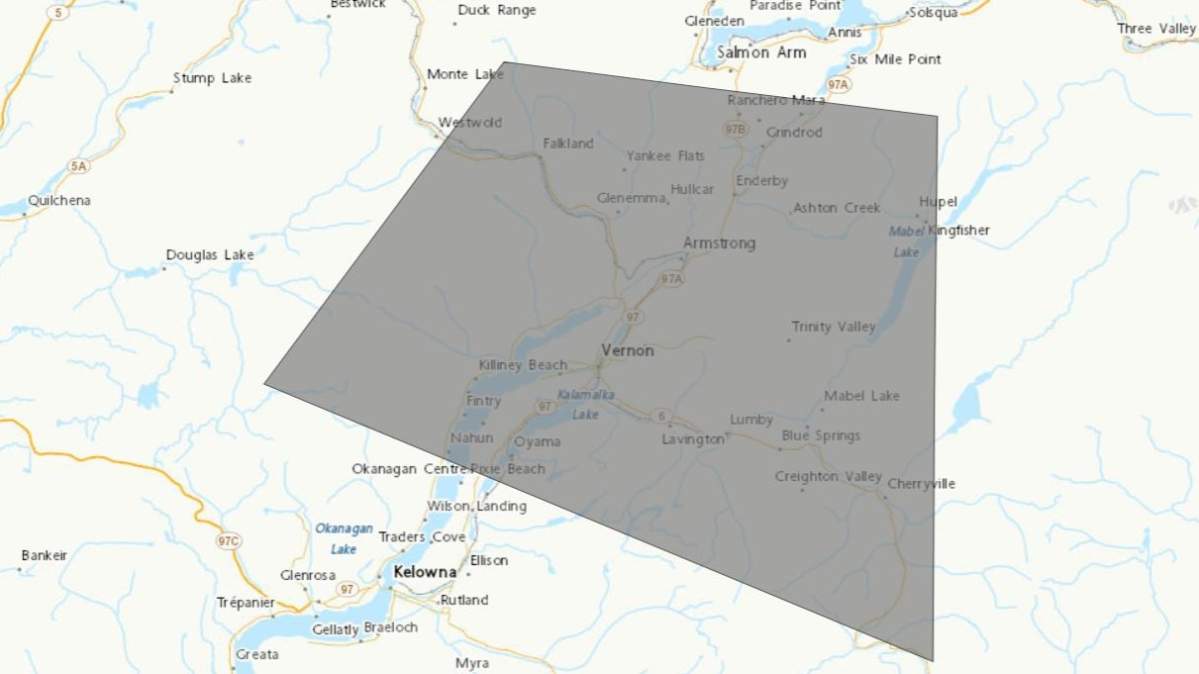 Smoke rises from a building fire in downtown Vernon on Tuesday morning at 6 a.m.