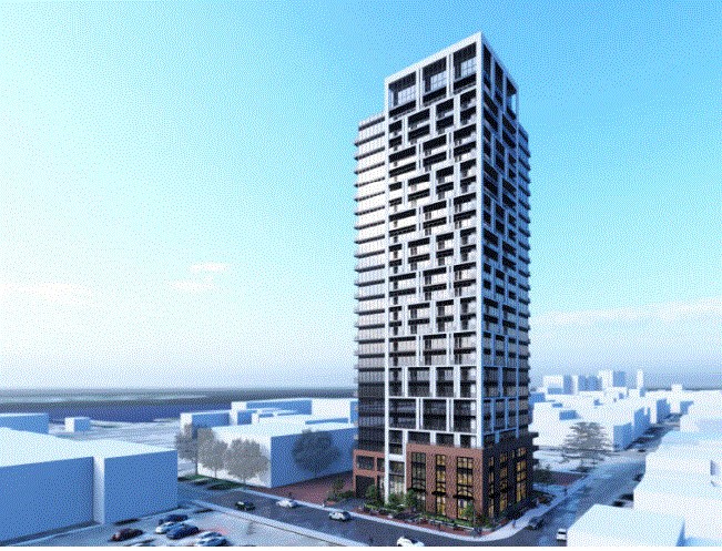 This condo, proposed by IN8 Developments, would be built on the current footprint of the downtown GoodLife Fitness Centre.
