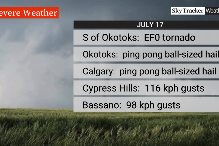 Environment Canada confirms landspout tornado touched down in southern Alberta Monday