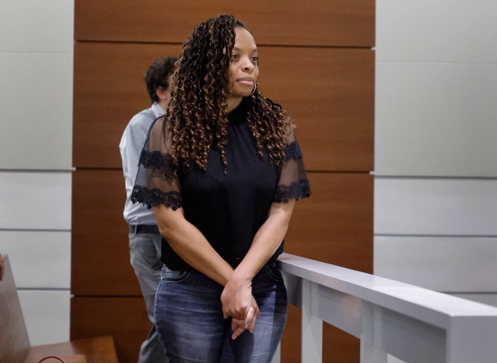 Philana Holmes during jury selection at the Broward County Courthouse in Fort Lauderdale in May.