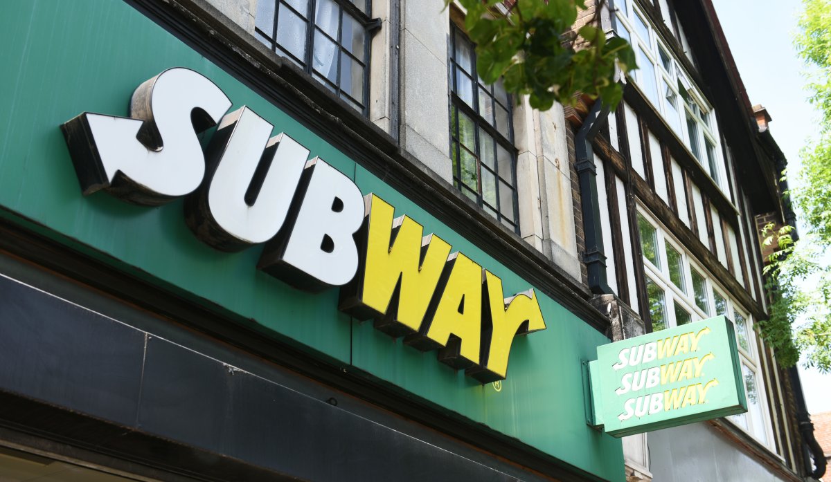 File - Photo of a Subway store sign taken in London, England.