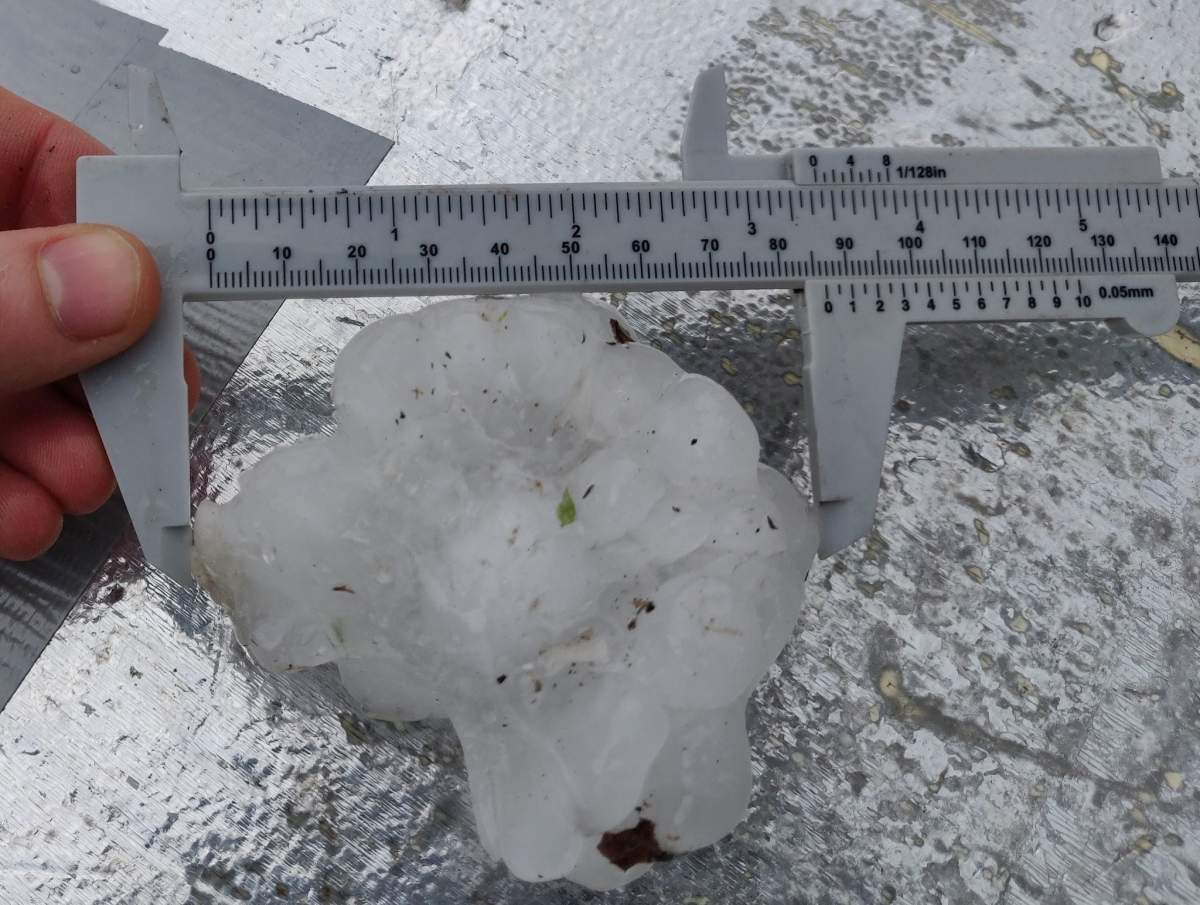 Hail that came from a severe storm in Central Alberta.