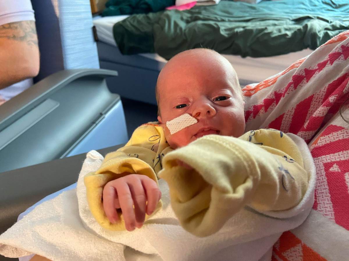 Triplet Halley Borchuk born at 4 lbs 8 ounces.