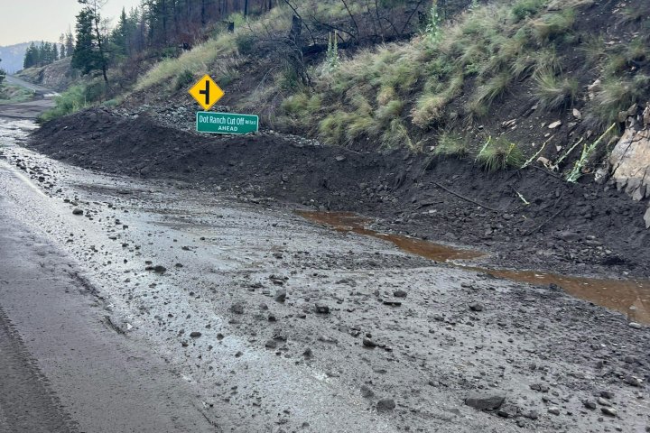 Highway 8 closed between Merritt and Spences Bridge due to mudslides