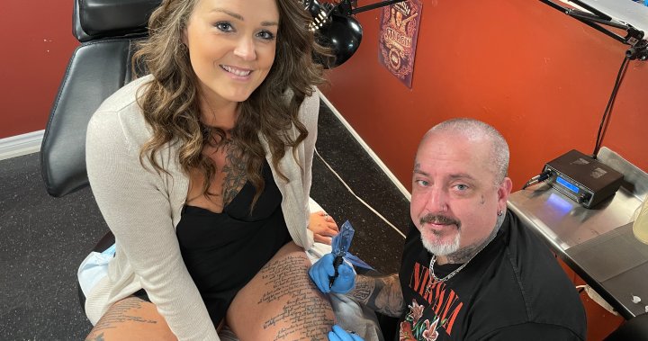 Healing through ink: N.S. woman finds strength in country song lyrics tattooed on leg