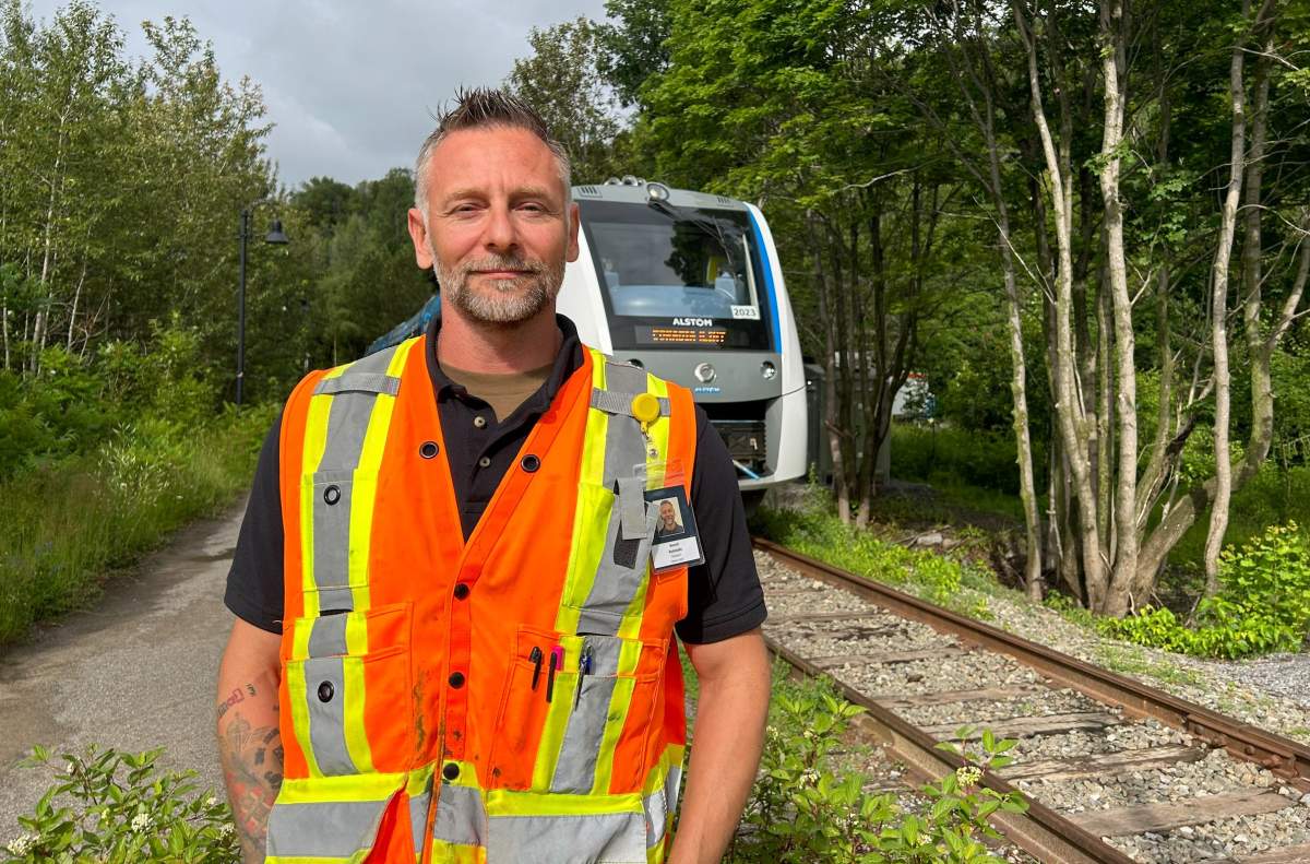 Benoit Robitaille underwent special training in Germany to operate Alstom’s Coradia iLint train in Charlevoix, Quebec.