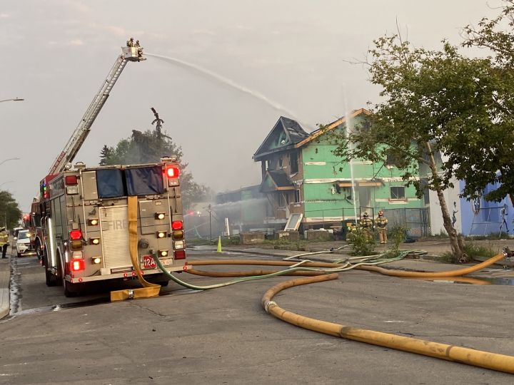 Two homes under construction in west Edmonton were seriously damaged Thursday by a fire that broke out early in the morning.