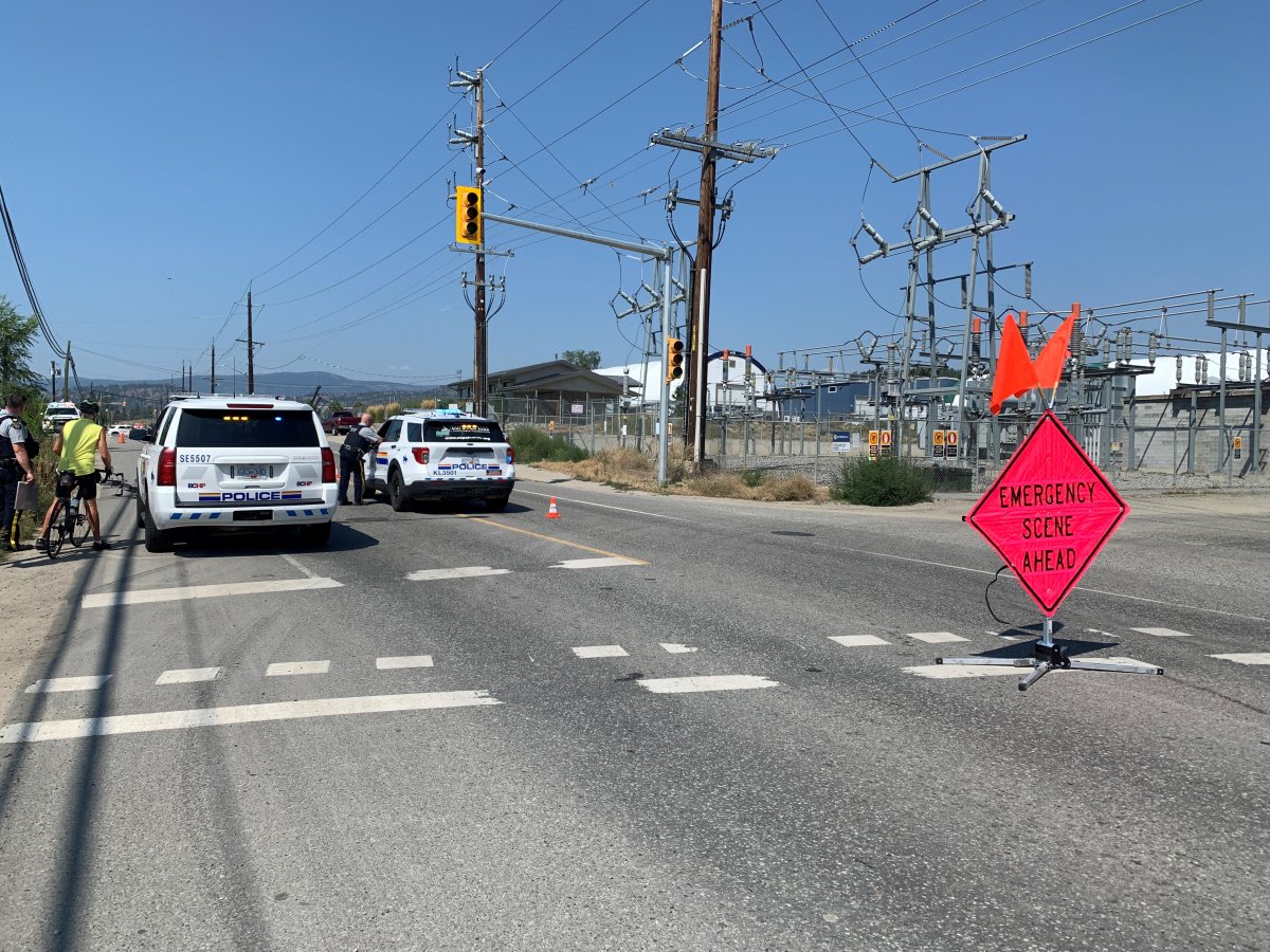 Kelowna RCMP are asking the public to avoid a section of Sexsmith Road as they investigate a collision involving a cyclist.