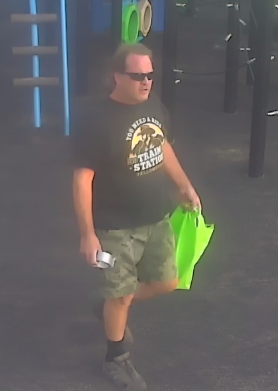 Police are looking to speak with a man they believe distributed anti-LGBTQ material at two playgrounds in St. Albert, Alta., in June 2023.