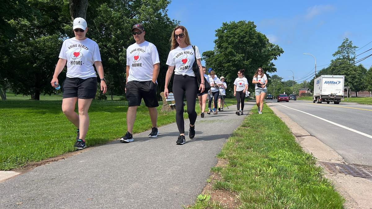 Family, friends and supporters held a 15-kilometre march in Wolfville, N.S., to honour Kenley Matheson, who has been missing for more than 30 years.