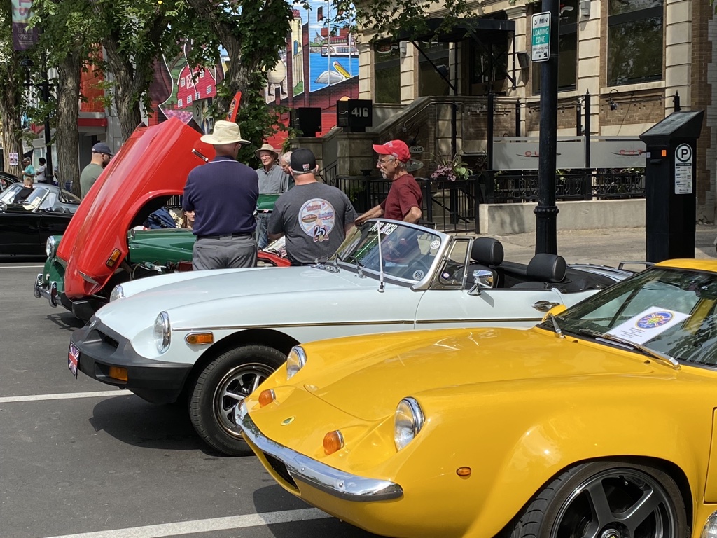 British-made classic vehicles showcased in front of Saskatoon hotel - image