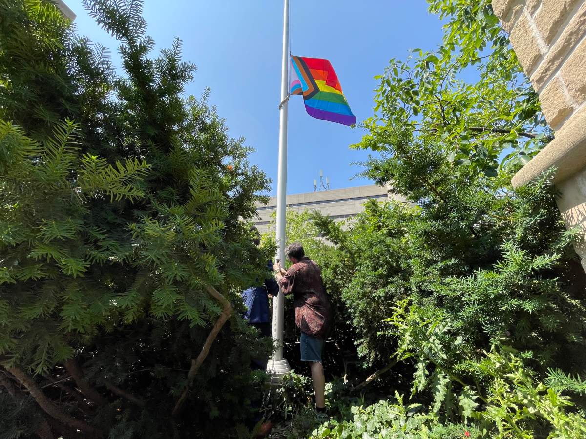 The Pride progress was raised Wednesday at Western University. The flag was risen to half-mast following the recent death of a professor.