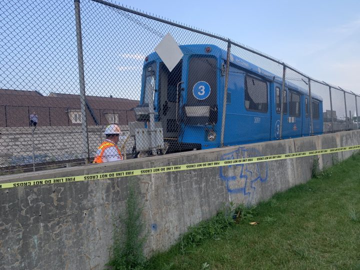 Officials say the rear car on a Scarborough RT train derailed on July 24, 2023.