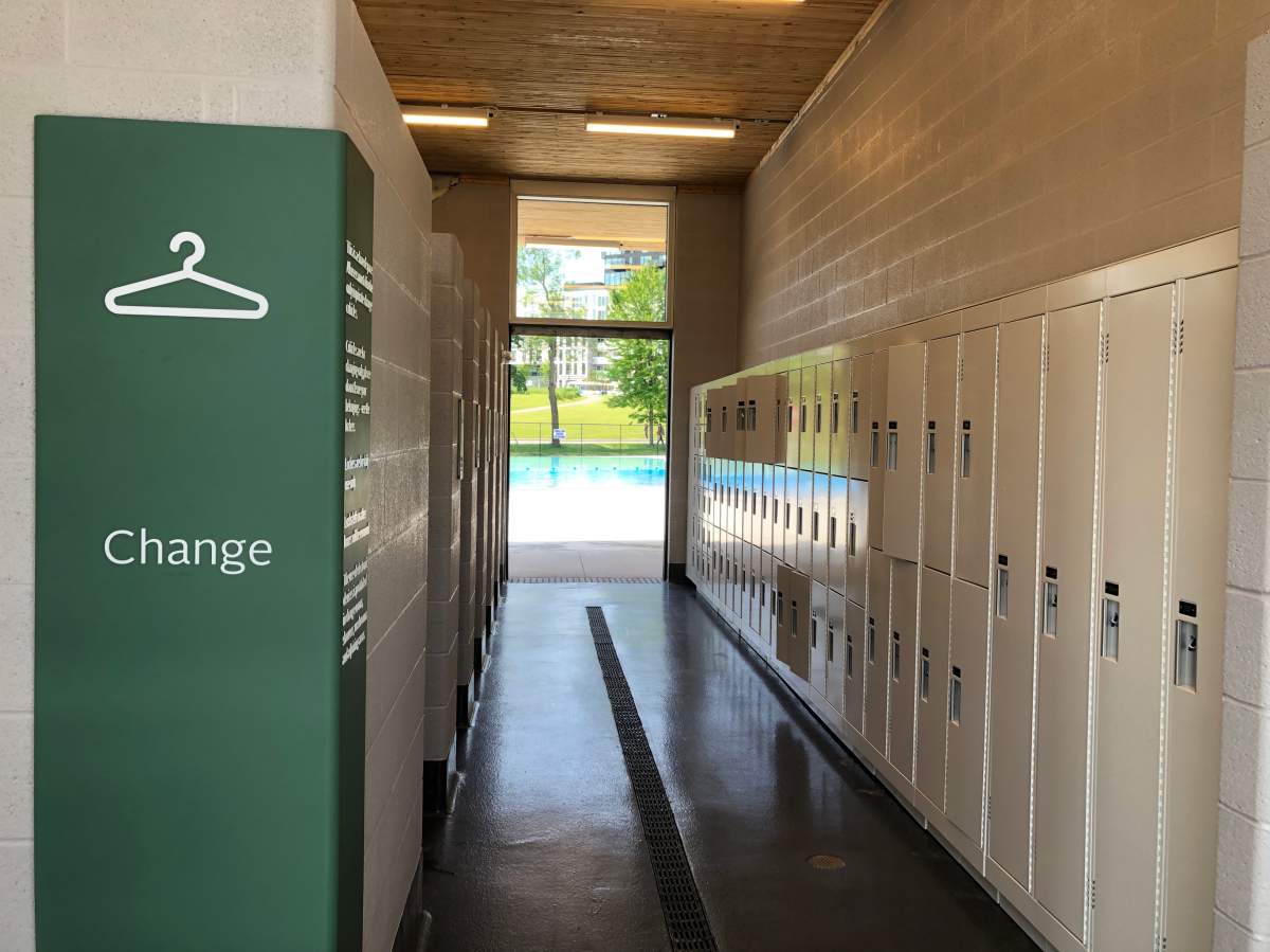 Universal washrooms and change rooms are available at the new facility.