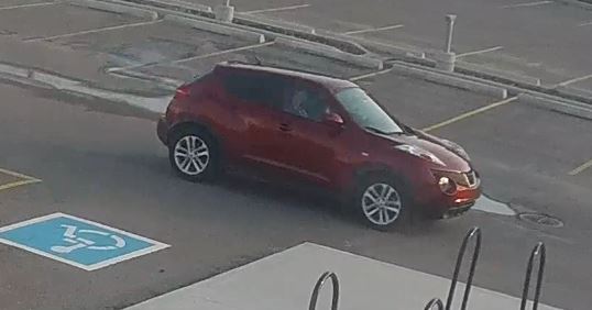 Police are looking to speak with a man and a woman whom they believe distributed anti-LGBTQ material at two playgrounds in St. Albert, Alta., in June 2023. They said the two people left one of the playgrounds in a Nissan Juke.