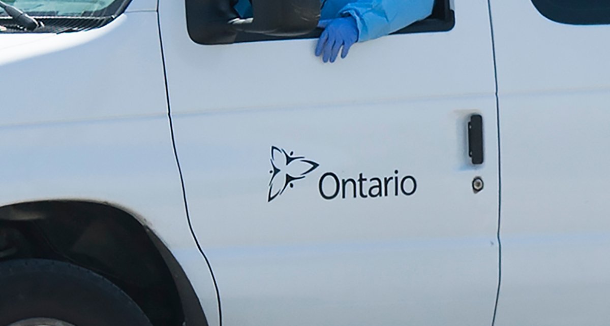 A province of Ontario transportation van. Provincial Animal Welfare Services seized a dog on July 8, 2023 and launched an investigation into an alleged animal abuse incident on Dundas, Ont. 