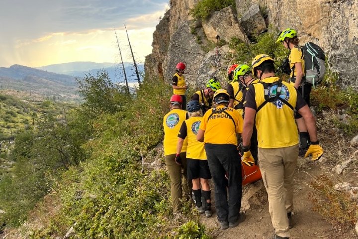 Injured rock climber rescued near Kelowna, B.C., after falling 30 feet