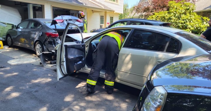 B.C. family traumatized after 3 pinned by driver who crashed into their property