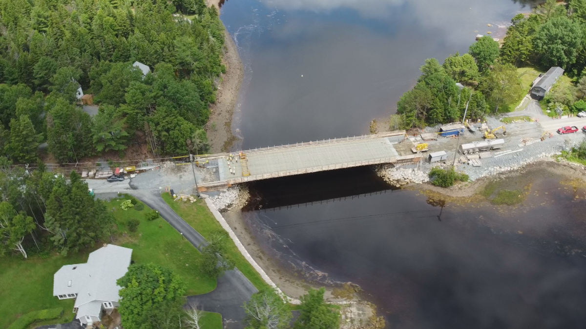 The new Indian Path Bridge is expected to open in late August or early September, according to Public Works Minister Kim Masland.