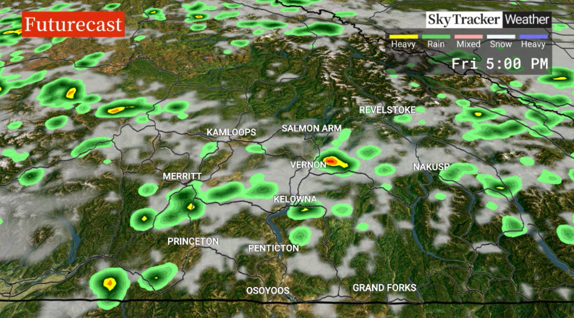 There is a slight chance of a late day shower or thunderstorm Friday afternoon.