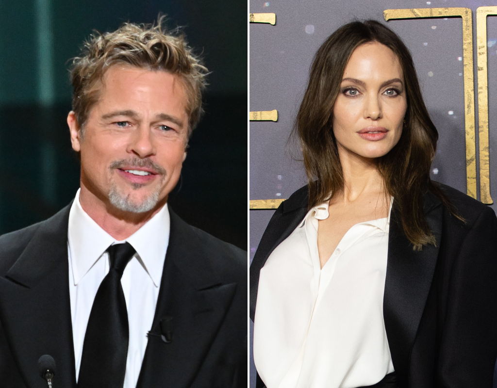 Actors Brad Pitt (L) and Angelina Jolie (R).