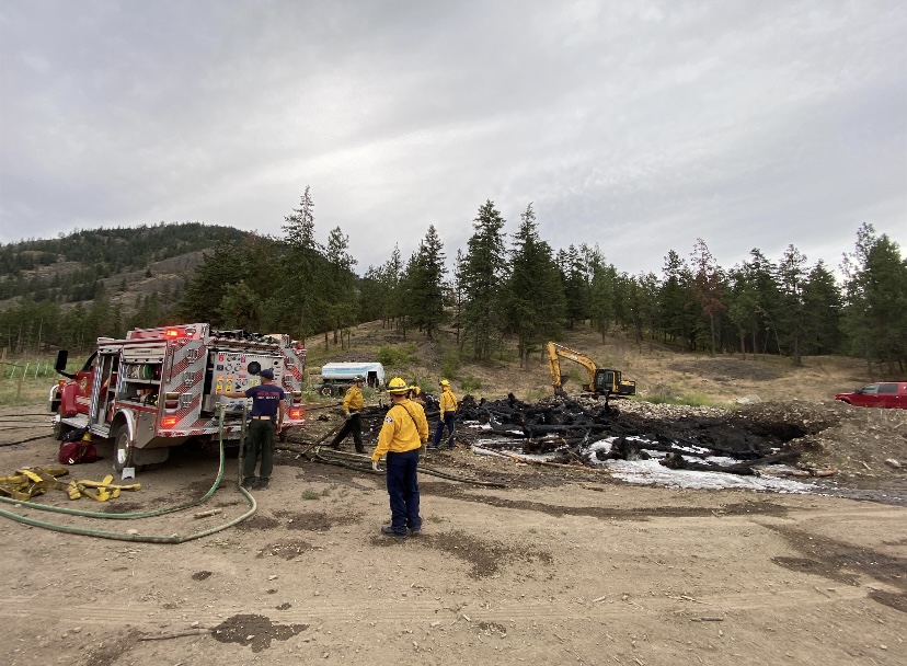 Members of West Kelowna Fire Rescue were quick to snuff out a fire that started in the Bartley Road area Saturday night.