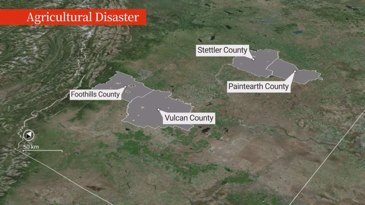 Alberta counties that have declared states of agricultural disaster so far this year.