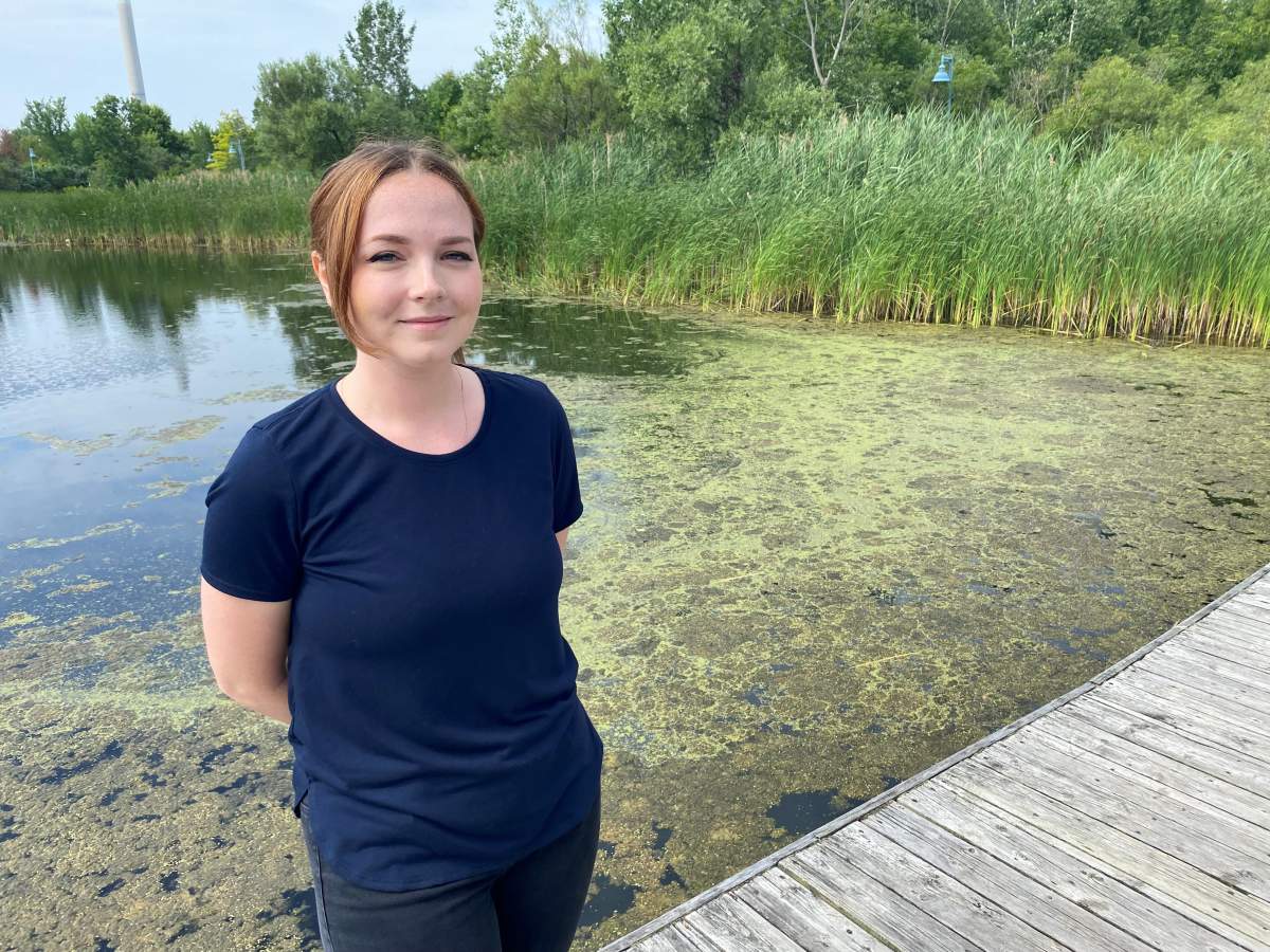 Annie Anderson is a big fan of the park and the wildlife the pond usually attracts. But she’s noticed many birds have vacated the pond since the scum appeared.